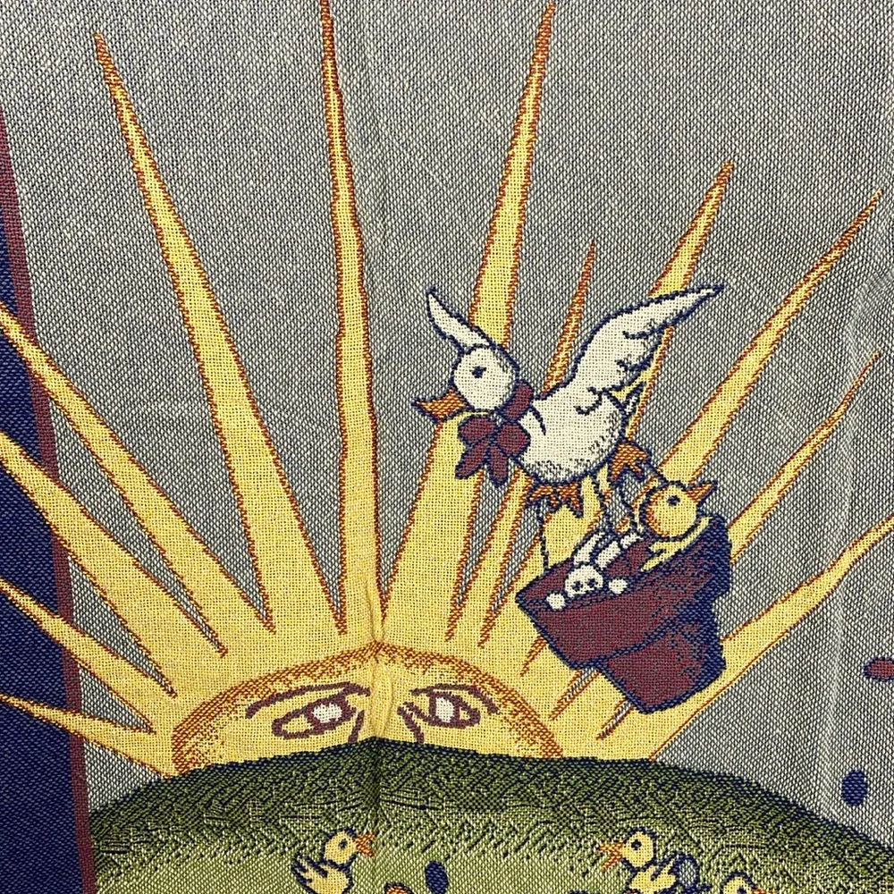 NWT Vintage Manual Woodworkers Weavers Bunny Sun nursery tapestry throw